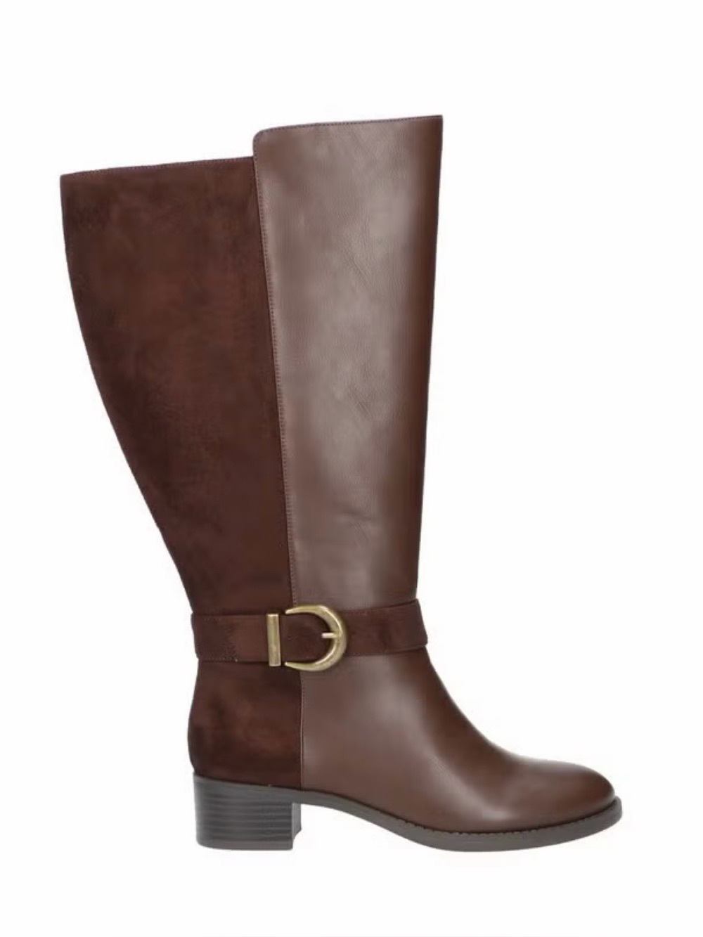 Easy Street Brown Leather & Suede Tall Boots ++ Wide Calf 7.5